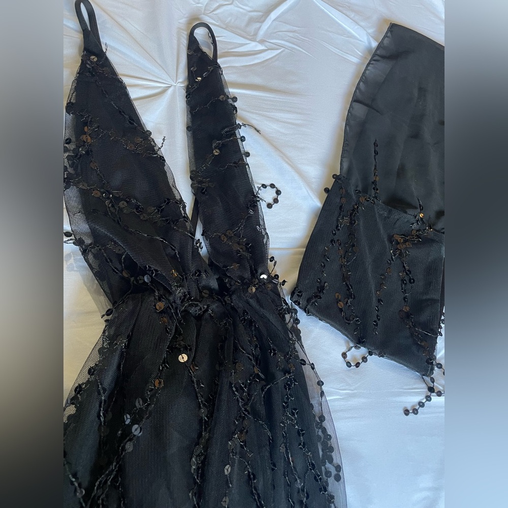 Black sequin mini dress